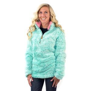 NWT Simply Southern Sherpa Pullover zip Seaglass